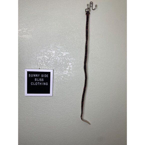 Betsey Johnson Black Brown Skinny Floral Belt Scallop Trim Size Large L - Picture 2 of 12